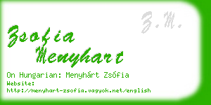 zsofia menyhart business card