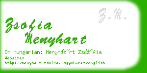 zsofia menyhart business card